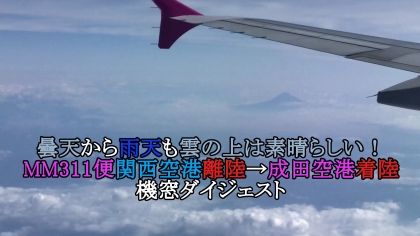 関空T2→成田T1沖止めまでの機窓映像
